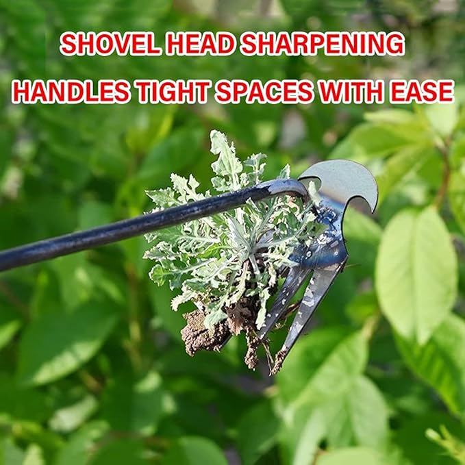 Amposei Weeding Artifact Uprooting Weeding Tool, Multifunctional Weeder, Hand Weeder Tool, Stand Up Weed Puller Tool with Handle for Garden Yard Farm Weed Removal (11 Teeth-Weed Tool)