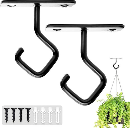 AJART Ceiling Hooks for Hanging Plants: Iron Plant Hanger for Wall Mount - 2 Pack/2.5 Inch Ceiling Hook for Indoor Use