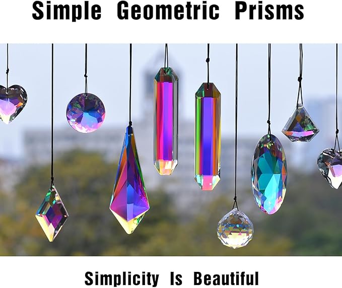 2PCS 4cm Ball Crystal Sun Catcher Prisms, STINO Hanging Suncatchers with Glass Prism, Rainbow Maker for Windows, Home, Room, Garden Decor (1, Ball ABColor 2Pcs)