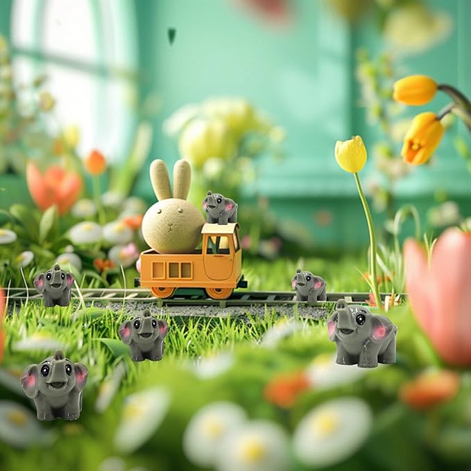 50 Pcs Mini Elephant Figurines for Fairy Gardens,Miniature Landscapes, Micro Landscape be Used for Various DIY Projects and Decorative，2 inches Long, 1 inch Wide, 1.2 inches high