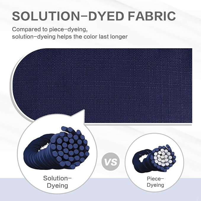 Aoodor 19" x 19" x 5" Tufted Outdoor Chair Cushions, Water Resistant & Fade Resistant Polyester Dining Chair Pads with 2 Straps for Patio Furniture, Set of 4