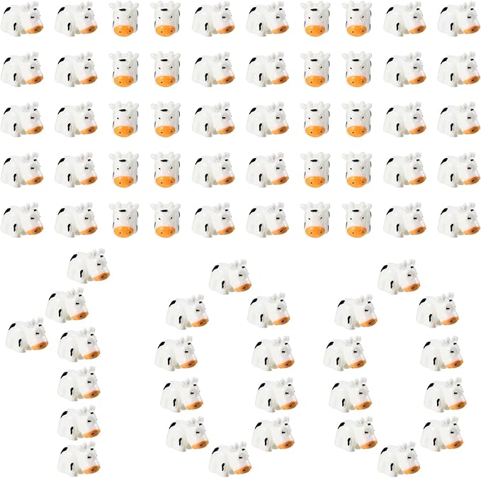 Fuyamp 100 Pcs Mini Resin Cow Figurines Cute Miniature Figurines Fairy Outdoor Moss Ornaments Landscape Figurines Garden DIY Ornament Accessories for Indoor Outdoor