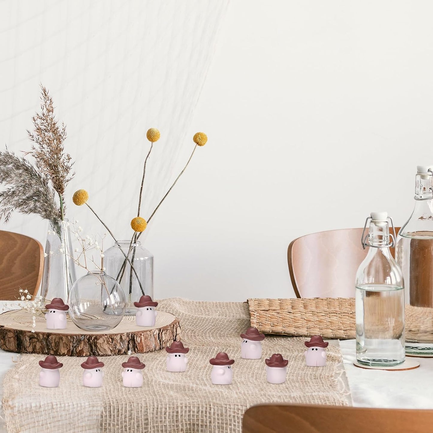 50 Pcs Halloween Mini Cowboy Figurines Resin Tiny Miniature Cowboy Figures for Halloween Party Outdoor Home Garden Decoration