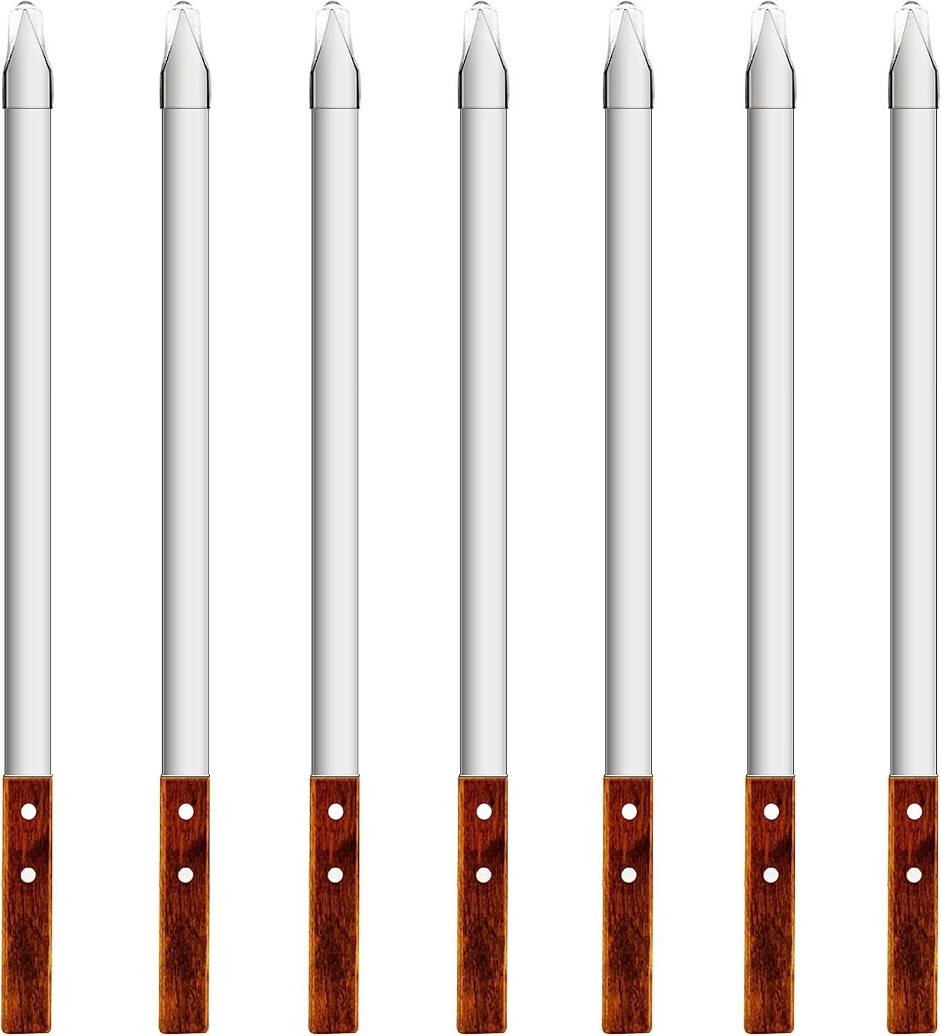 23.6 Inch Long Kabob Skewers,0.91Inch Wide Skewers for Kabobs,Metal Stainless Steel Skewers for Grilling,Extra Large Flat Kebab BBQ Skewers,Barbecue Kabob Sticks with Wood Handle,Set of 7 Kebob