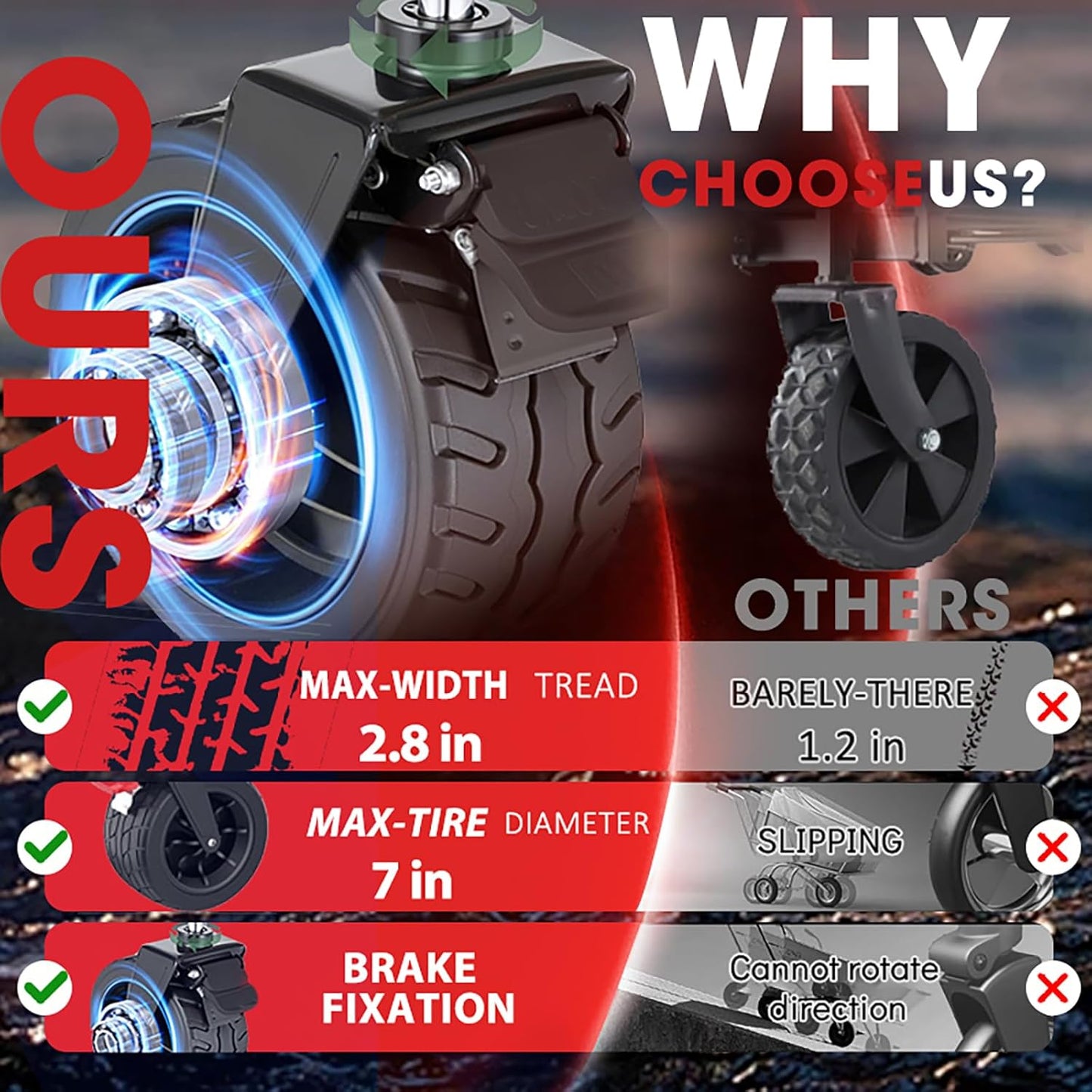 240L Capacity Foldable Wagon with Brakes, 49" Extra Long Extender Wagon Cart 460lbs Heavy Duty Collapsible Utility Cart with All-Terrain Big Wheels for Camping, Shopping, Beach