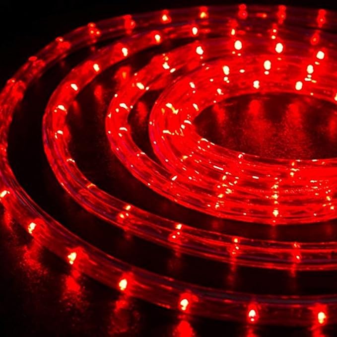 200ft LED Rope Lights Outdoor, 1440 LED Flexible Tube Lights with 8 Modes, Waterproof LED Rope Lighting for Outside, Garden, Patio, Bedroom, Party,Deck, Pool, Fences, Indoor Outdoor Decoration (Red)