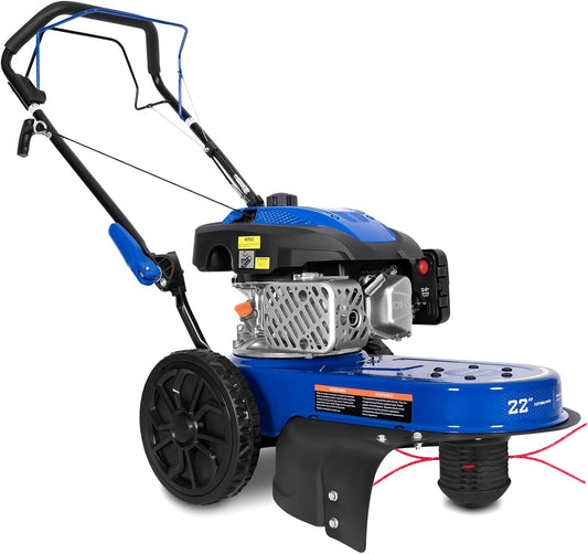 BILT HARD Self-Propelled Walk Behind String Trimmer, 8-Position Cutting Height, 170cc 4-Cycle Gas Brush Hog Mower, 22'' Cutting Diameter, 10'' Flat Free Wheels, Brush Cutter for Lawn, Yard