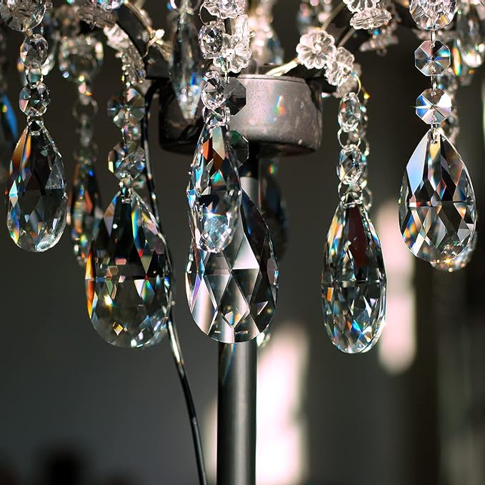 1ft 10pcs Teardrop Crystals Garland, Hanging Chandelier Crystals Prism Beads Chain for Wedding Home Decoration Clear GOLDENHAITAI