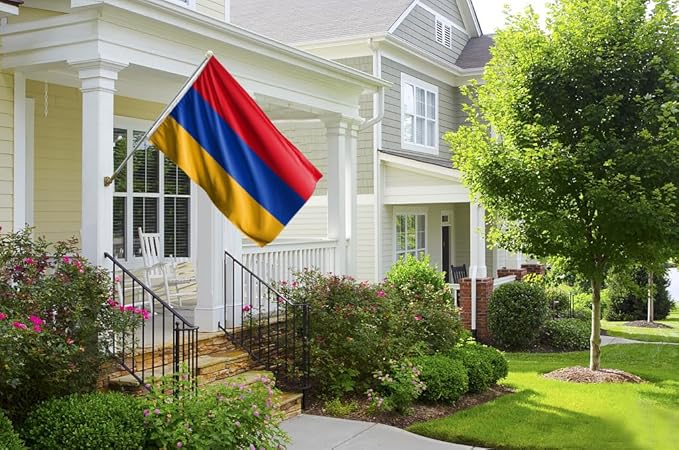 Armenia Flag 3x5FT Armenian National Polyester Flag With 2 Grommets For Patriotic Armenian Themed Festival Events Party Decoration(Armenia, 3x5FT)