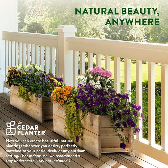 Greenes Fence Cedar Wood Planter Box, 46" x 11" x 10" - Made in USA with North American Cedar