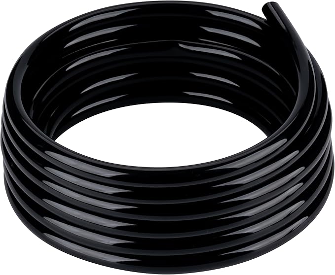 Black Vinyl Tubing 5/8” ID × 4/5” OD - 50 Feet PVC Flexible Plastic Tube Hybrid Hose, Transfer Water Air Oil for Pond Fountain Garden, Non-toxic and BPA free