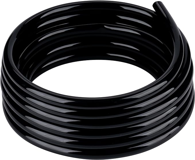 Black Vinyl Tubing 1/2” ID × 5/8” OD - 25 Feet PVC Flexible Plastic Tube Hybrid Hose, Transfer Water Air Oil for Pond Fountain Garden, Non-toxic and BPA free