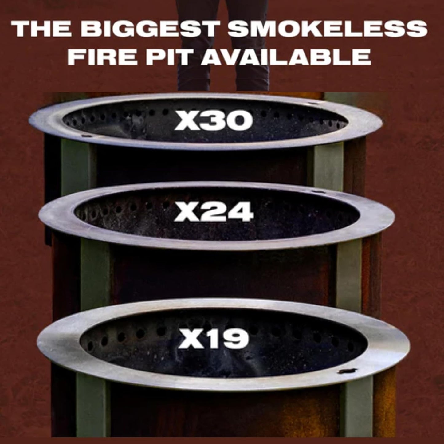 Breeo Smokeless Fire Pit (X Series 30, Corten Steel) | 34.5 inch Smokeless Firepit for Outside | 94 Pounds | Ideal for Families Compatible with Wide Range of Breeo Accessories