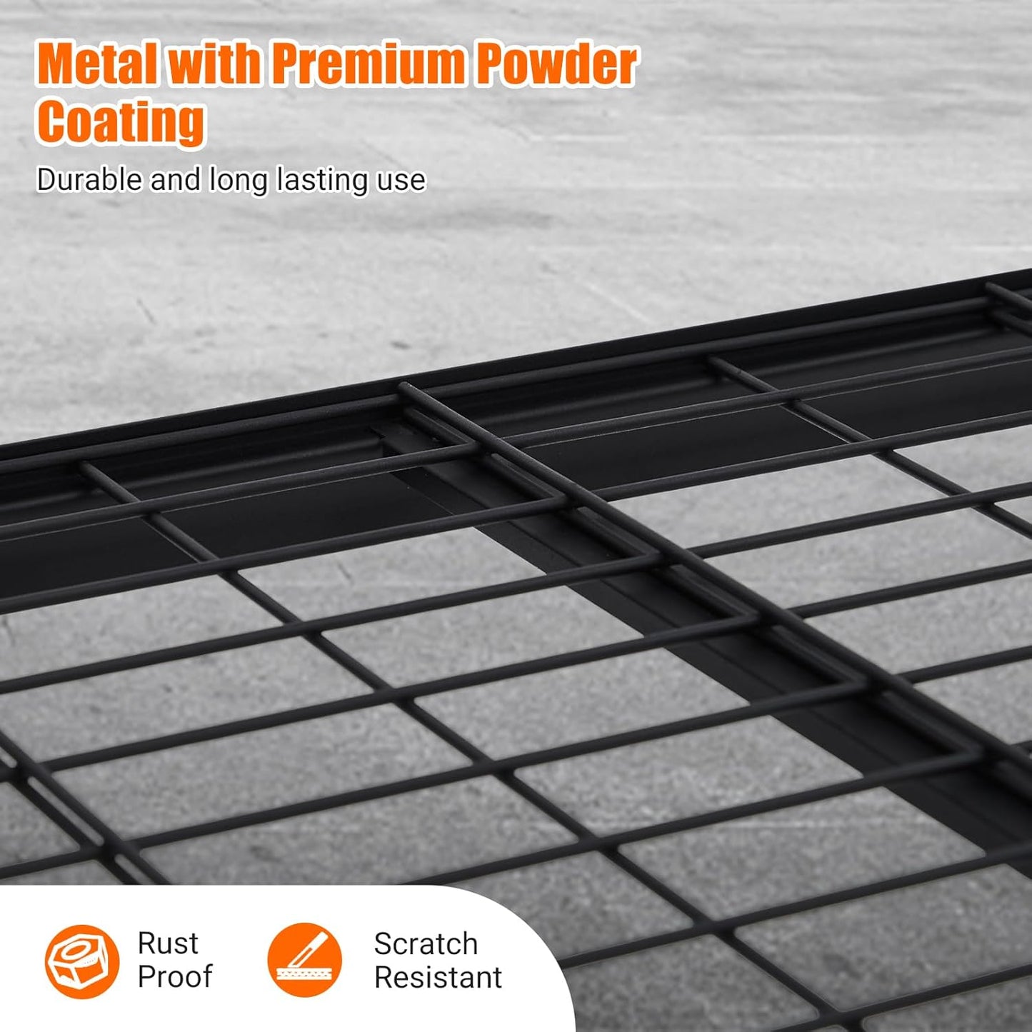 2500 LBS Storage Shelves, 5 Tier Garage Shelving, Heavy Duty, Adjustable Metal Shelving Unit, Industrial Utility Shelf Rack for Garage, Basement, Pantry, 72" H x 48" W x 24" D, Black