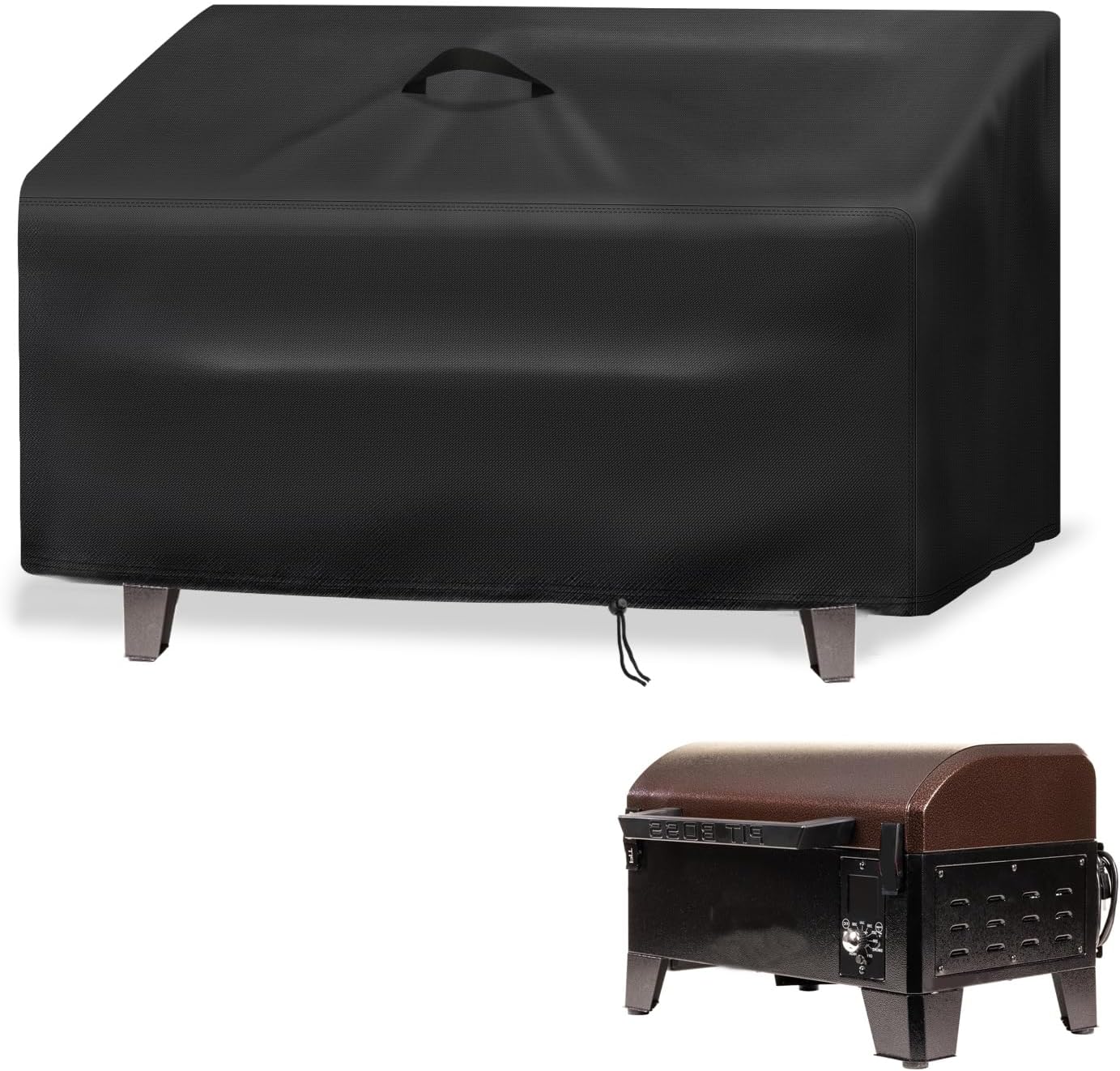 Grill Cover for Pit BOSS 10697 Table Top Wood Grill, Waterproof Gas BBQ Cover Protective Cover for Portable Smoker- 19" D x 24" W x 15" H, Black