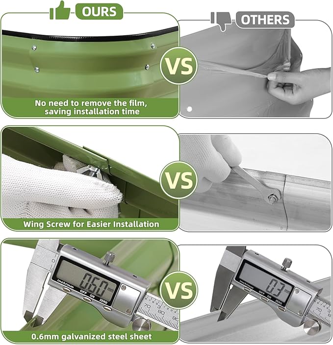 GoCampDriect 6IN1 Raised Garden Bed - 8x3x1ft Galvanized Raised Garden Boxes Outdoor Corrosion Resistant | Variable Shape 9x2x1ft Metal Raised Garden Beds for Planting Vegetable, Fruits,Flower