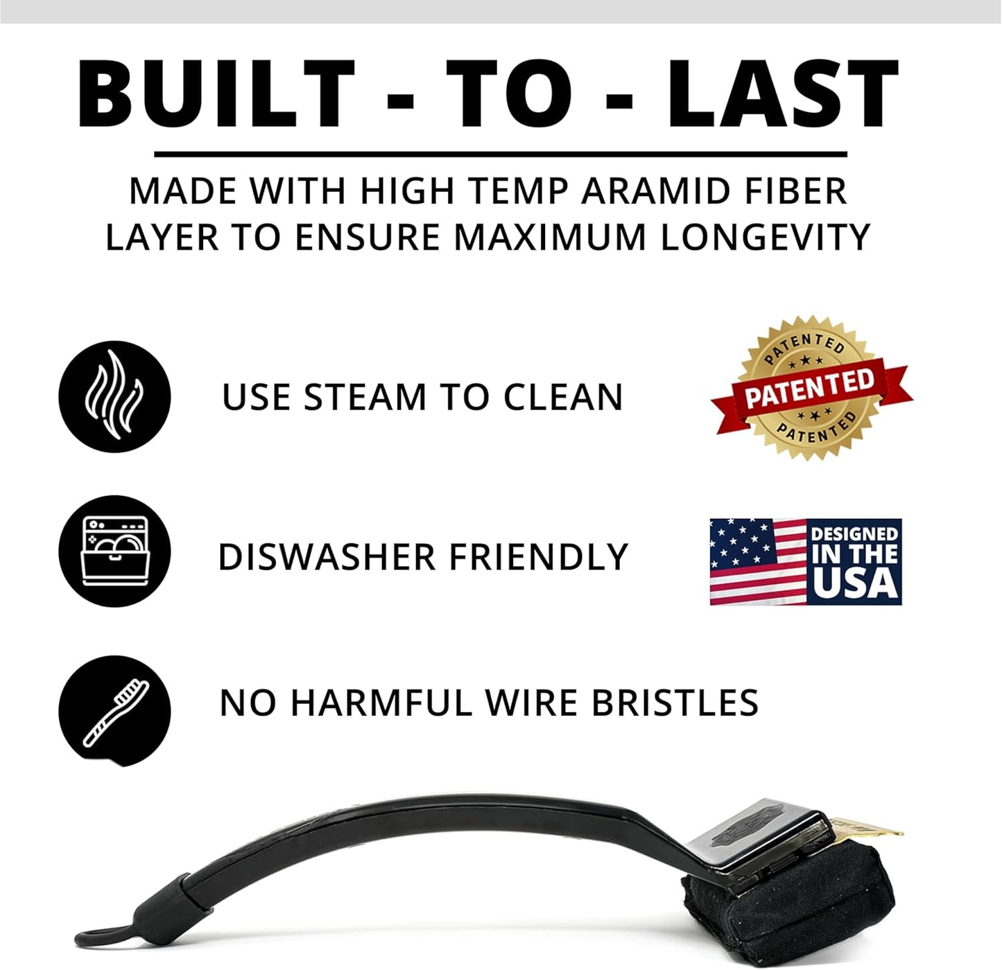 Grill Rescue BBQ Replaceable Scraper Cleaning Head, [Rescue-Upgraded], Bristle Free, Durable and Unique Scraper Tools for Cast Iron or Stainless-Steel Grates, Barbecue Cleaner (Rescue Pro)