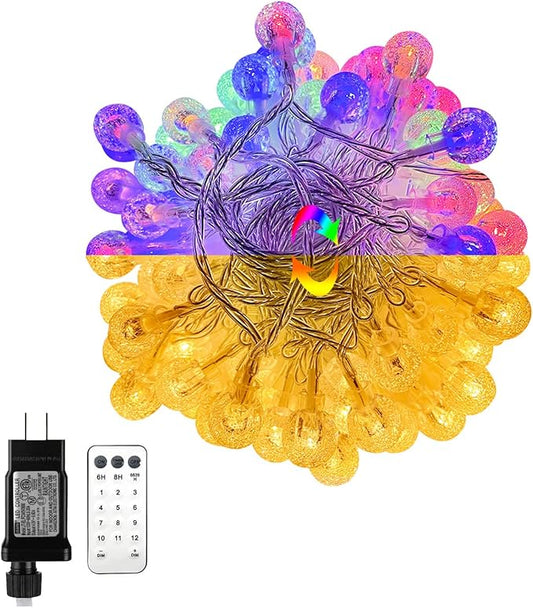 Globe String Lights 65.6 Feet 150 LED, Plug in Crystal Fairy String Lights with Remote Timer, 11 Modes Indoor Outdoor Hanging Globe Lights for Wedding Bedroom Classroom Patio Garden