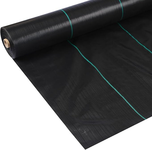 6ftx600ft Heavy Duty Weed Barrier Landscape Fabric – Durable Woven Driveway Garden Cloth for Weed Control, Ground Cover, Landscaping – Long-Lasting Geotextile Fabric – 3.2oz