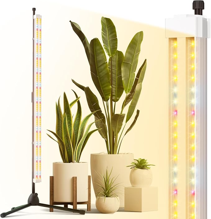 FREELICHT Grow Lights for Indoor Plants with Stand, 40W Full Spectrum, 3 Installation Methods, 4FT LED Plant Grow Light with 53'' Height Adjustable Stand for Hydroponic Seeding Indoor Tall Plants