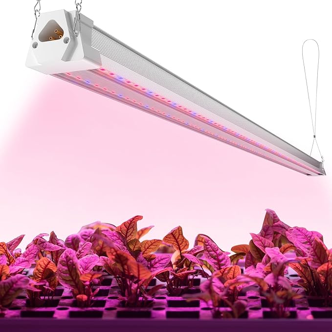 FREELICHT 1 Pack 4FT LED Grow Light, 40W (250W Equivalent), Red Blue (660nm+460nm) Full Spectrum Grow Light for Indoor Plants, Linkable Plug in Plant Growing Lamps for Hydroponic Seeding Veg Flower