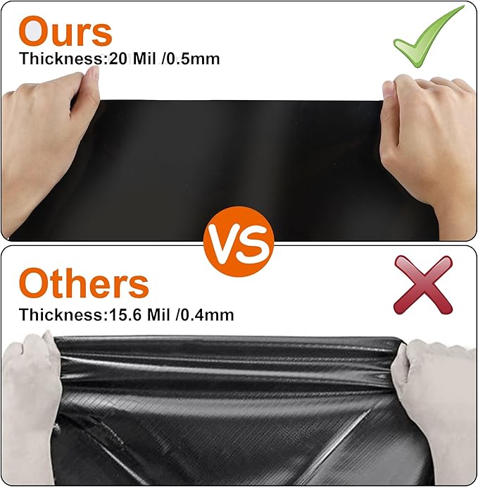 20 x 20 FT Pond Liner, 20 Mil Fish Pond Liner Pond HDPE Liner, Pond Liners for Outdoor Ponds, Koi Ponds, Garden Fountain, Waterfall