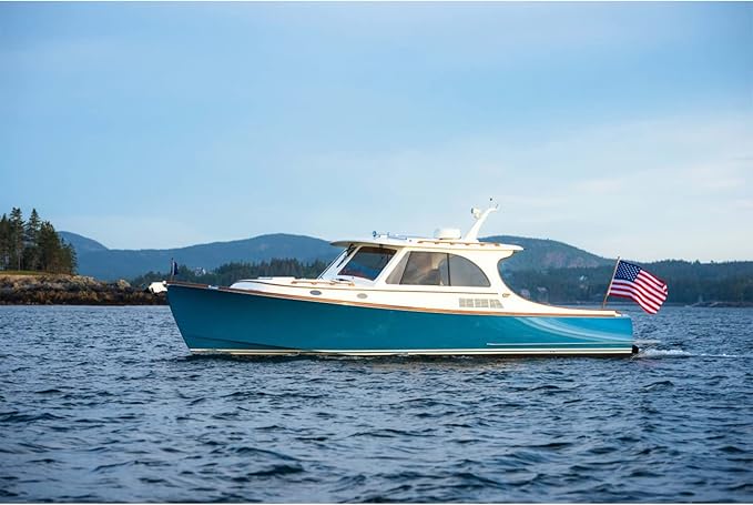 American Flag 12x18 Boat Flags Outdoor Heavy Duty - Embroidered USA 1x1.5 Ft Flags - Heavy Duty Banner US Nylon Sewn Stripes Indoor with 2 Brass Grommets