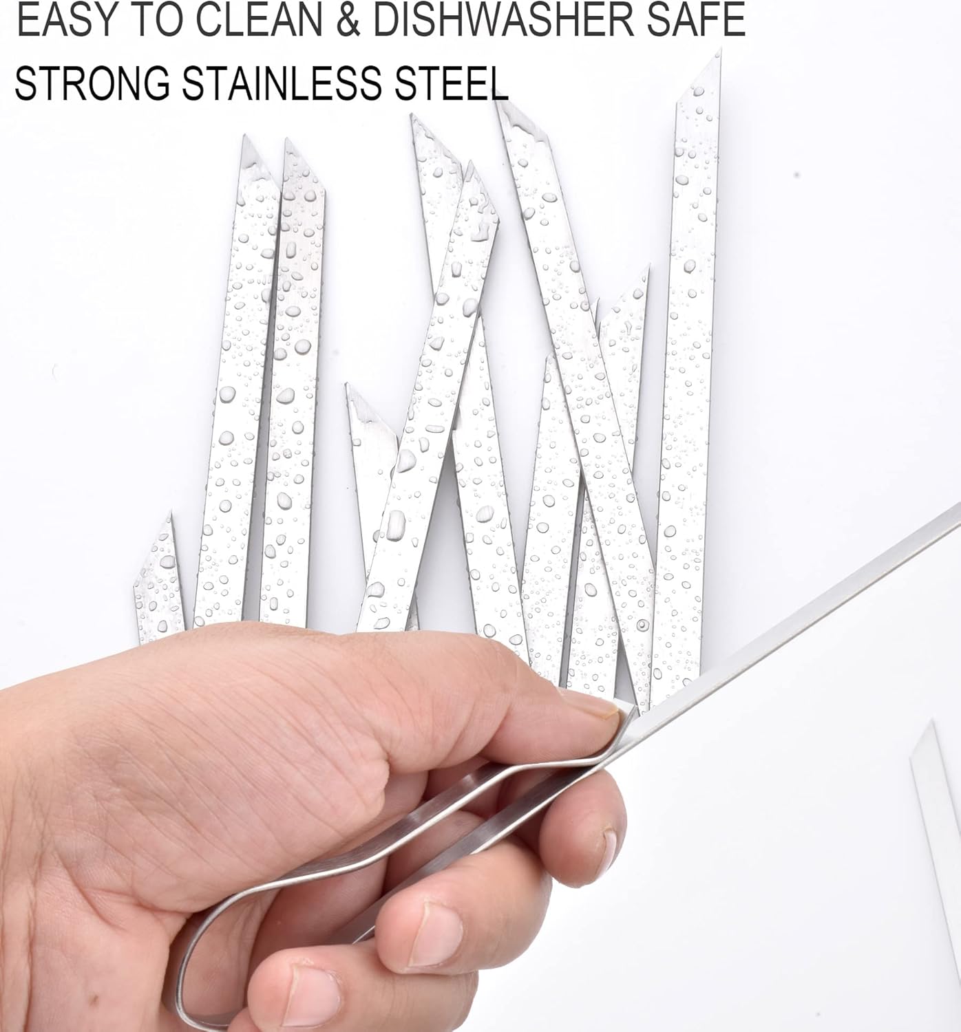 17 Inch Long Stainless Steel Skewers for Kabobs,HONSHEN Flat Shish Kabob Barbecue Skewers with Storage Bag - Metal BBQ Skewers for Grilling Meat, Chicken, Shrimp, Vegetables - 10 Pack