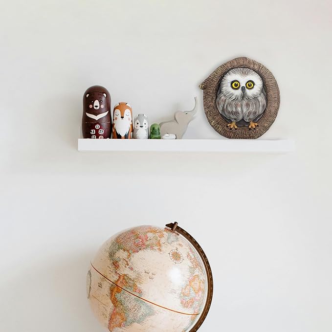 Baby Owl Resin Tree Face, Owlet Tree Hugger, Outdoor Sculpture for Tree Decorations, Whimsical Owl Garden Ornament, Tree Statue Peeker, Patio Yard Lawn Porch Decor, Durable & Waterproof Garden Present