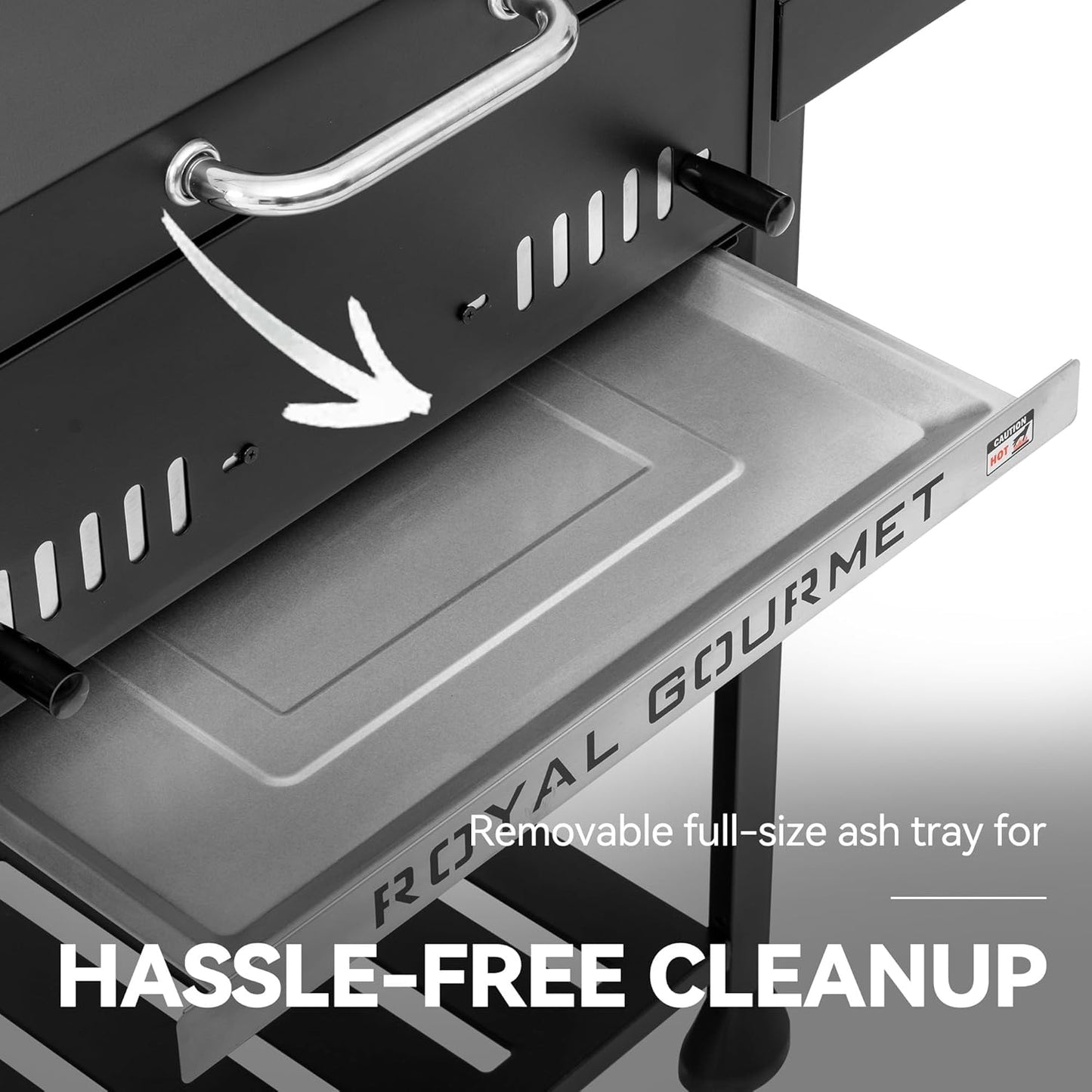 24-Inch Charcoal Grill with Foldable Side Tables, Movable BBQ Grill with 470 Sq. In. Cooking Area for Backyard, Patio and Parties, Black, CD1824EH-SC