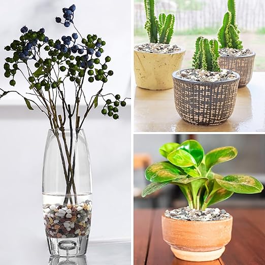 20lbs Mixed Color Pebbles for Landscaping, 3/8inch Small Rocks for Garden Succulent Cactus Planters, Natural Polished Pebbles, River Rocks for Plants, Vases