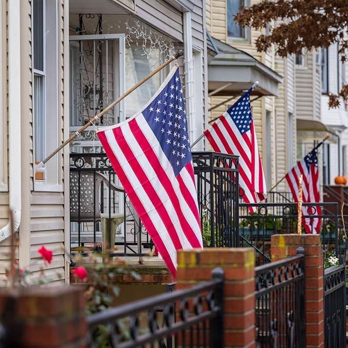 AZCOVER American Flag 2x3 FT US Flag for Outside Heavy Duty Nylon American Flags 24x36 Inch for Outdoor with Embroidered Stars Sewn Stipes and Brass Grommets