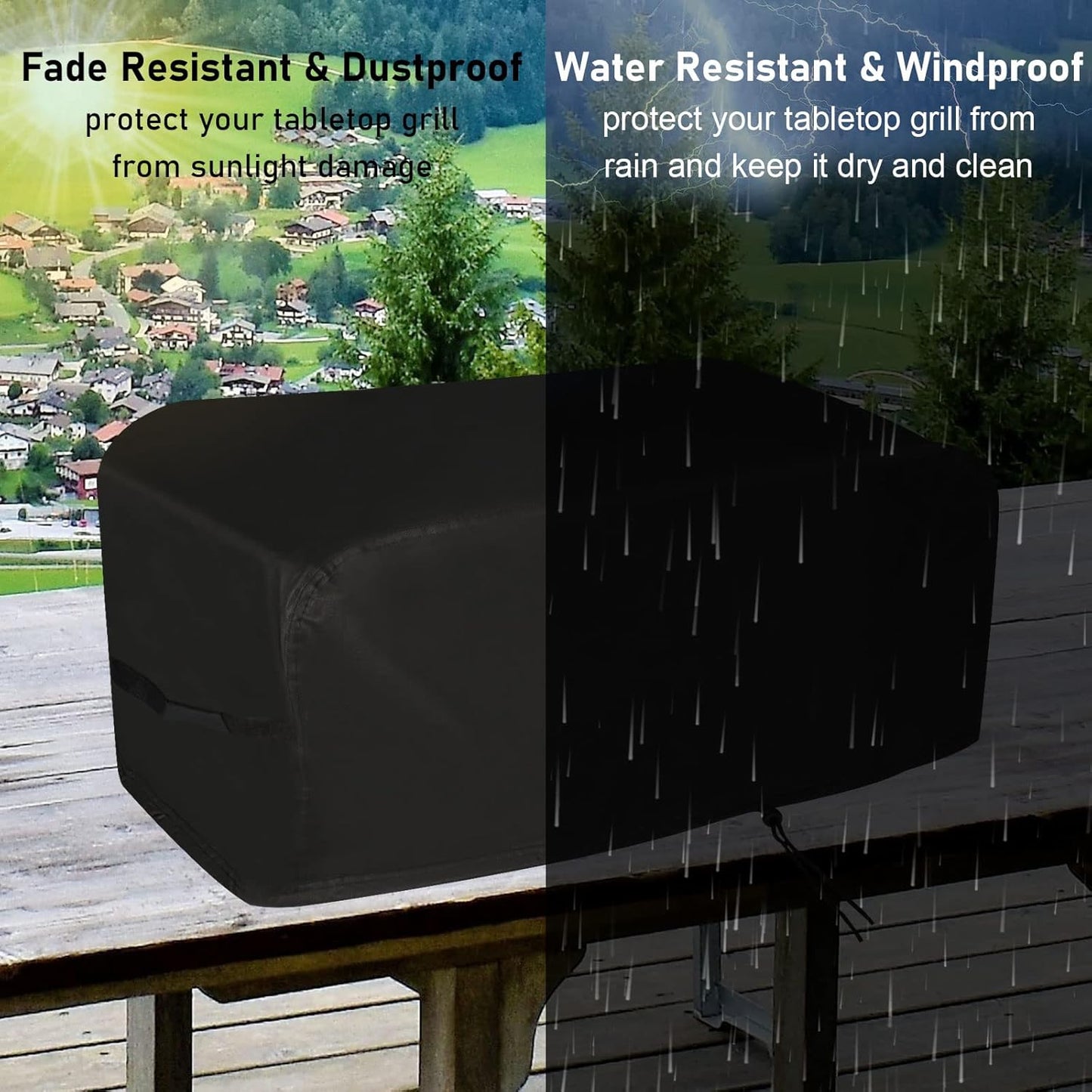 Grill Cover Fits for Masterbuilt MB20030819 Portable Propane Grill, Outdoor Cover for Tabletop Grill/Mini Propane Grill/Mini Gas Grill-29 x 18.5 x 11.8 Inch