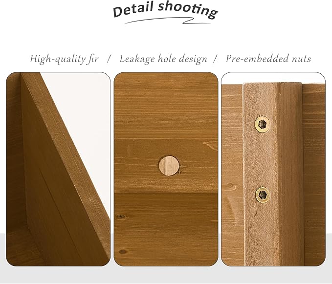 3-Tiers Wooden Raised Garden Bed,Wood Planter Box for Vegetable,Flower Rack,Flower Pot Stands,Indoor Outdoor Gardening Planting Beds (Brown, Large)