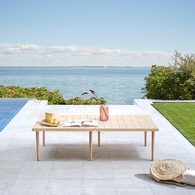 60" X 30" Boho Low Picnic Table, with Two Available Heights,Seating for 6 People,Natural