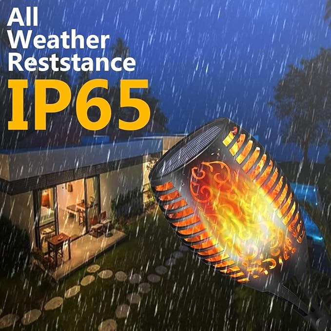 2 Pack Solar Light Outdoor (Super Larger Size) 96led Solar torches for outside,Ultra-Bright Solar Light Outdoor with Flickering Flame,Auto Lighting Dusk to Dawn Landscape Patio Lights for Garden Decor