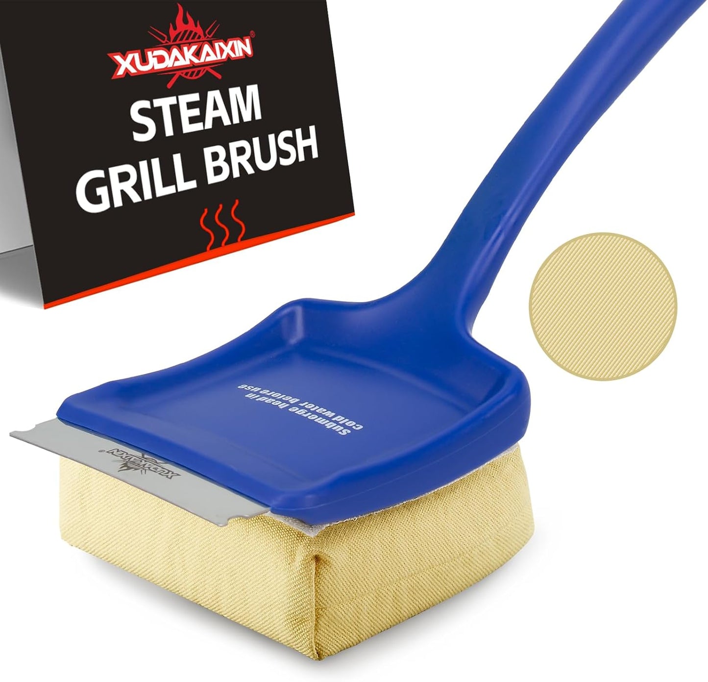 19" Large Bristle-Free Steam Cleaning Grill Brush,Replaceable BBQ Cleaning Head,Safe Grill Accessories for Cast Iron/Porcelain/Weber Gas/Charcoal Grill,Grill Cleaner for Outdoor Grill