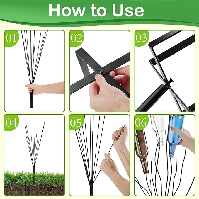 2 Pcs 12 Wine Bottle Tree Garden Outside 36 Inches Glass Bottle Tree Colorful Garden Decorative Bottle Holder Artificial Black Metal Bottle Trees for Lawn Yard Garden Outdoor Decor