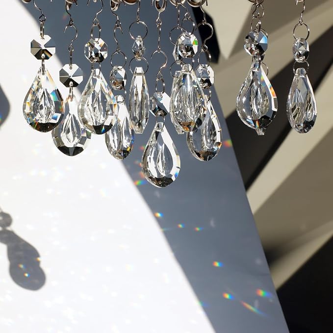 12pcs Crystal Suncatchers, Hanging Crystals Chandelier Prisms for Windows, Rainbow Maker Home Decoration