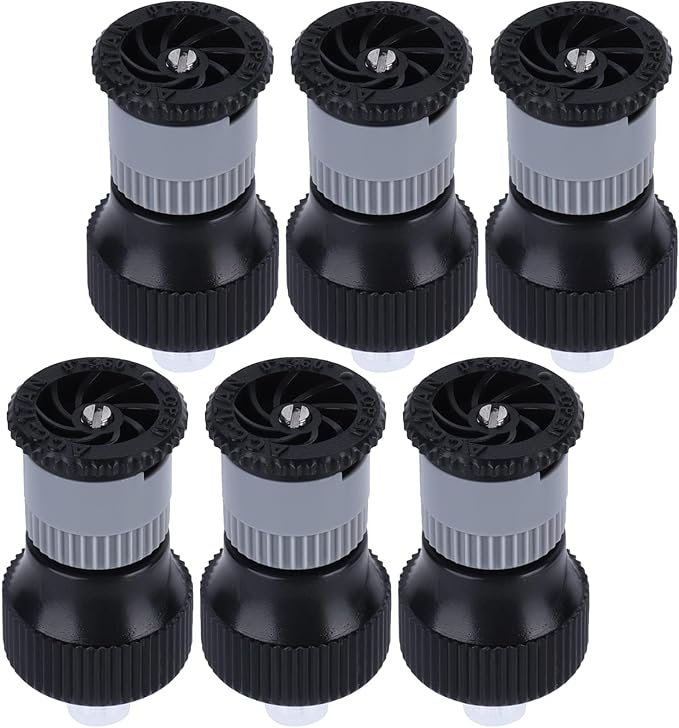 6PCS Lawn Sprinkler Garden Sprinkler, 360° Rotating Buried Spray Nozzle Large Area Coverage Automatic Lawn Sprinkler Heads G1/2 Female Thread Adjusted Watering Sprinkler for Lawn Yard Garden Planter