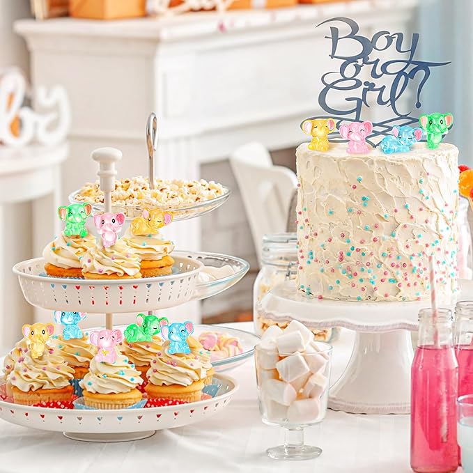 96 Pcs Luminous Resin Mini Elephant Animals Miniature Elephant Figurines Glow in The Dark Garden Accessories Moss Landscape DIY Terrarium Ornament for Garden Dollhouse Decoration (Classic)