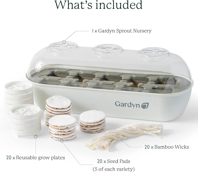 GARDYN Indoor Garden Nursery, Indoor Germination, Hydroponic Growing System - Seed Starter Tray Works with Home Tower Gardens, Vertical Garden Planters & Microgreens Growing Kits