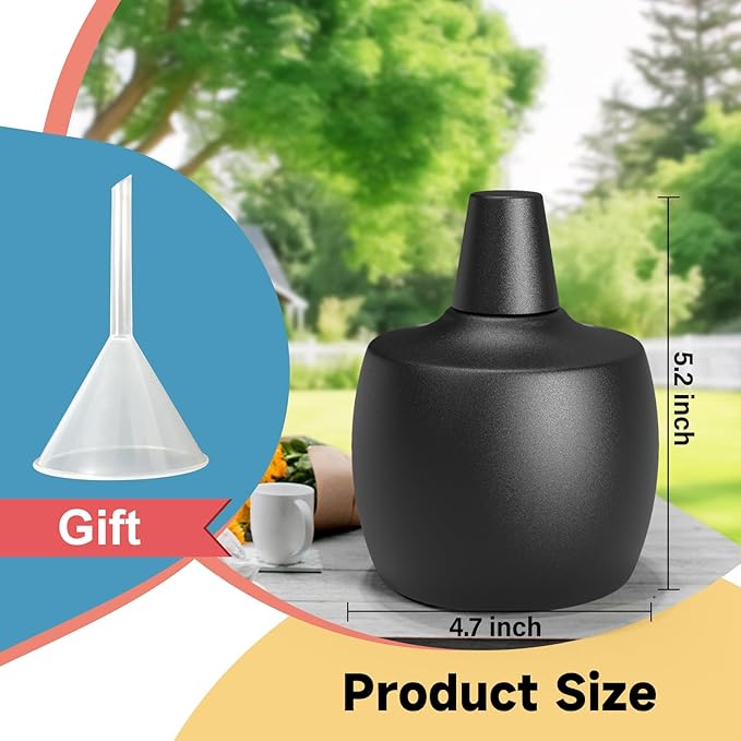 6-Pack Citronella Tabletop Torches, 21.5 oz Table Top Torches for Outdoor, Metal Oil Burner Candles, Garden Torches with Fiberglass Wick for Yard, Patio, Deck, Garden, Party, Landscape