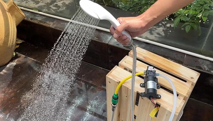 bayite 12V DC Water Transfer Pump with 2 Hose Clamps 12 Volt Diaphragm Pump Self Priming Sprayer Pump with Pressure Switch 4.5 L/Min 1.2 GPM 80 PSI for Weed ATV Marine Boat