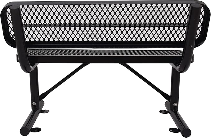 4/6/8 Feet Park Bench for Outside Heavy Duty Metal, Garden Benches Outdoor Bench with Backrest & Portable Frame, for Shopping Malls Stores Parks Patios Decks, Black