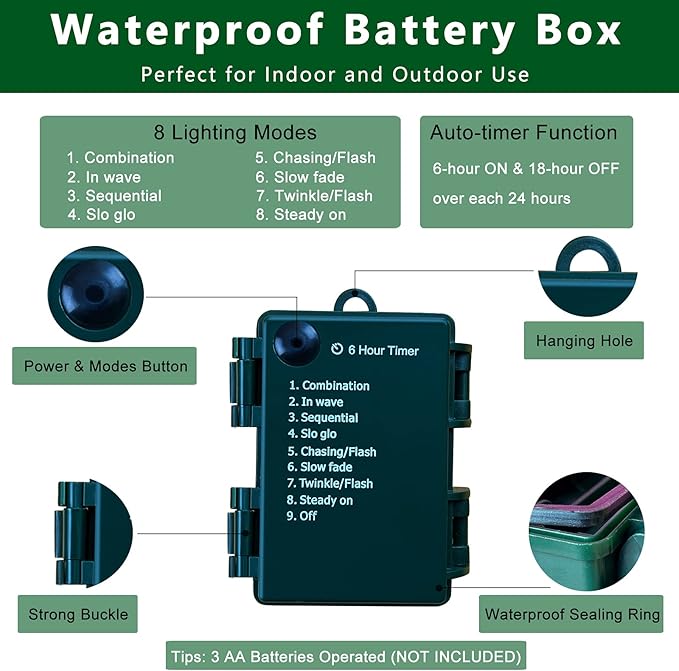 Battery Operated Globe String Lights - Indoor Outdoor String Lights Crystal Globe Lights 8 Modes 30 LED Patio Lights with Timer for Garden Balcony Pergola Party Decor, Warm White, 2 Pack