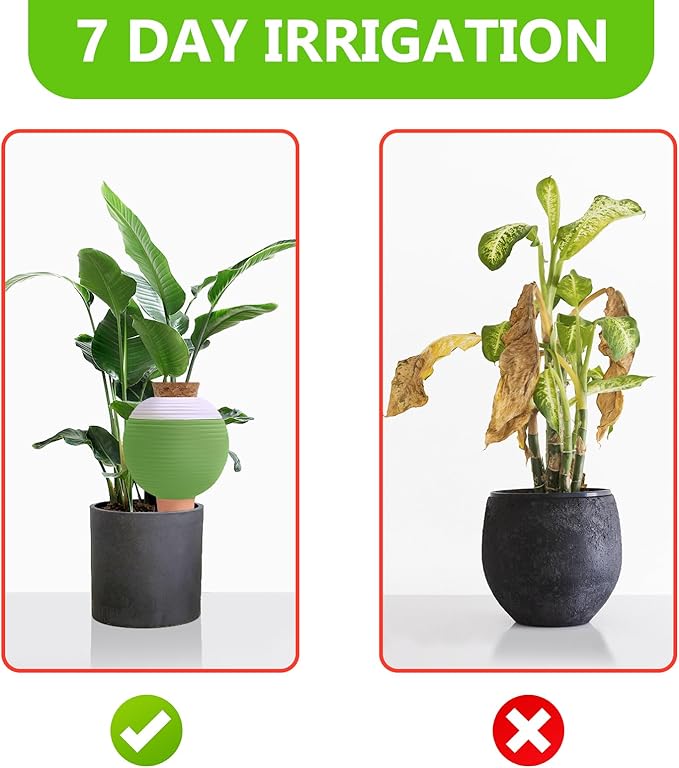 4PCS Plant Watering Globes, Large Terracotta Automatic Watering Stake Devices with Wooden Stopper for Pots, Planters, Indoor, Outdoor