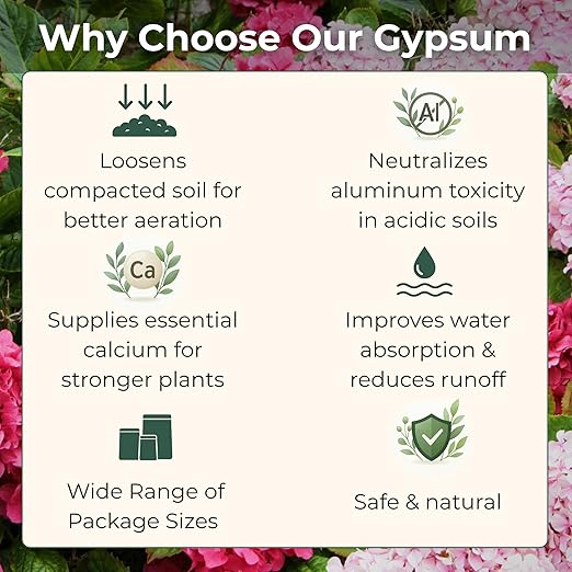 Gypsum for Soil - Calcium for Plants - Gypsum Fertilizer for Gardening, Lawn & Vegetables - Calcium for Garden (10 qts. - 20 lbs.)