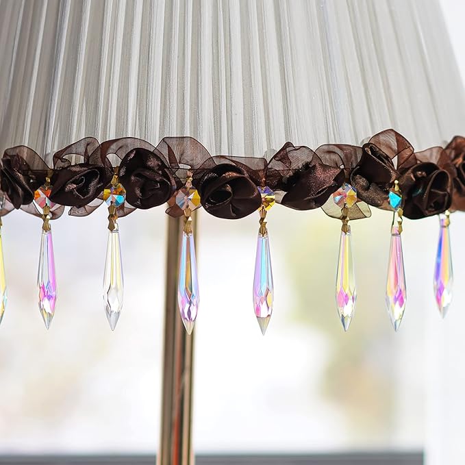 20pcs Large Colorful Crystal Prisms for Chandeliers Suncatchers, 63mm Crystal Icicle U-Drop Prisms Lamp Parts with Metal Bow Clips