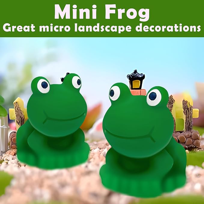 80Pcs Mini Frogs Resin Tiny Frogs Miniature Decoration Figurines Ducks Dollhouse Garden Decor Plastic Mini Animals Micro Landscape Ornament Cake DIY Craft